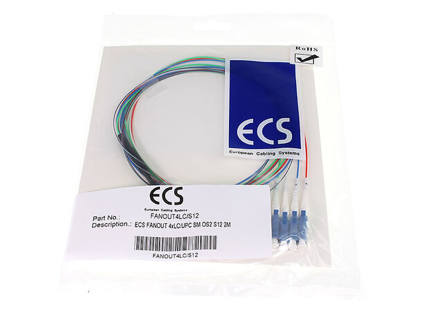ECS fanout 4-ribbon 4xLC/UPC SM OS2 S12 2,3m